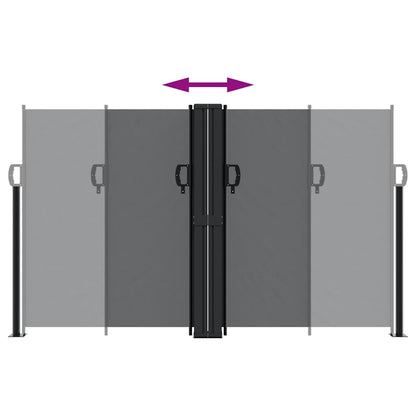 vidaXL Retractable Side Awning Black 140x1000 cm