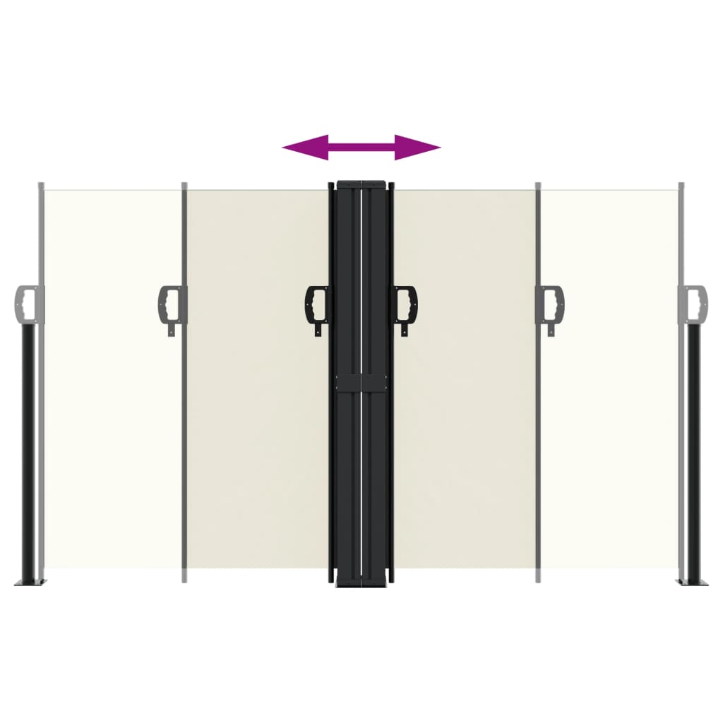 vidaXL Retractable Side Awning Cream 140x1000 cm