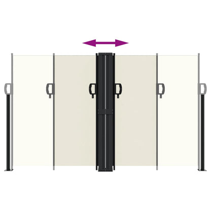 vidaXL Retractable Side Awning Cream 140x1000 cm