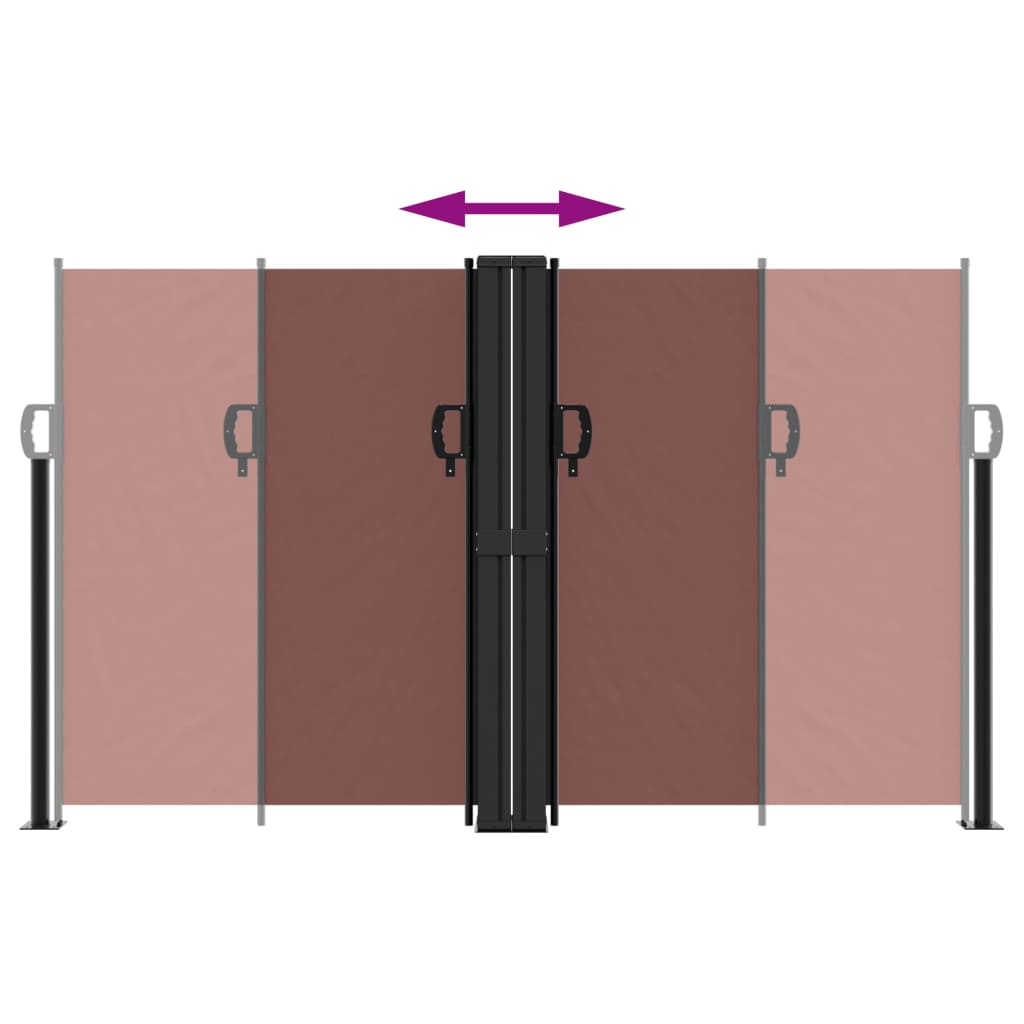 vidaXL Retractable Side Awning Brown 140x1000 cm