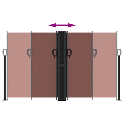 vidaXL Retractable Side Awning Brown 140x1000 cm