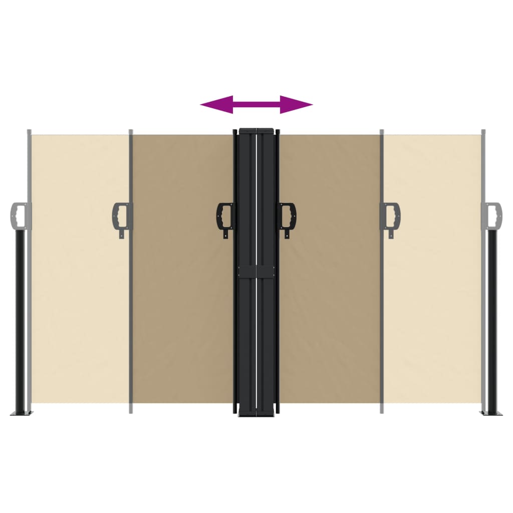 vidaXL Retractable Side Awning Beige 140x1000 cm