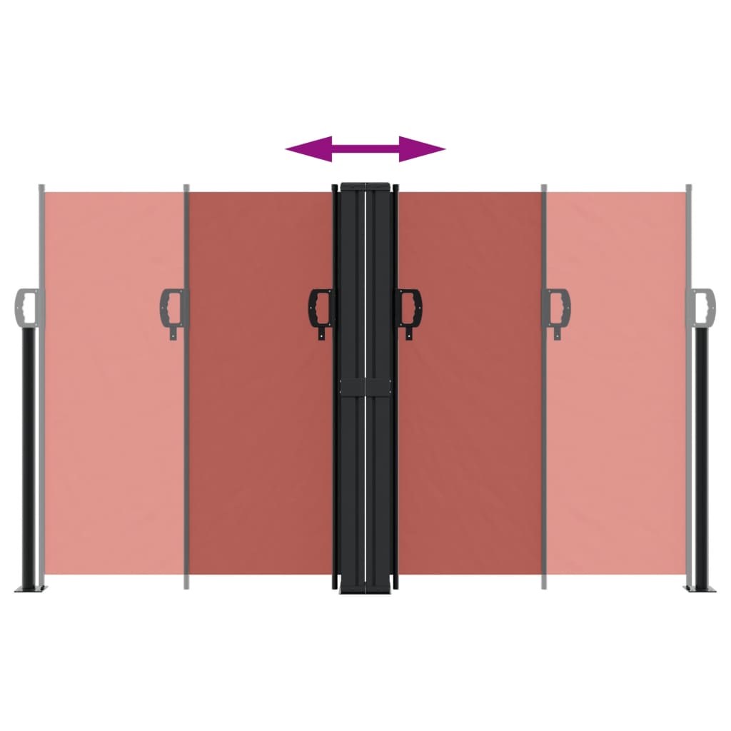 vidaXL Retractable Side Awning Terracotta 140x1000 cm