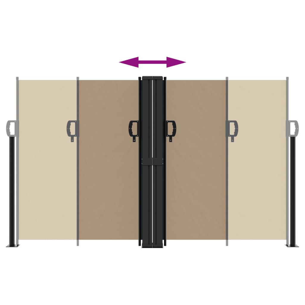 vidaXL Retractable Side Awning Taupe 140x1000 cm