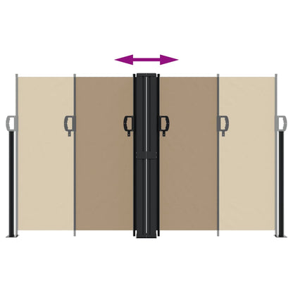 vidaXL Retractable Side Awning Taupe 140x1000 cm