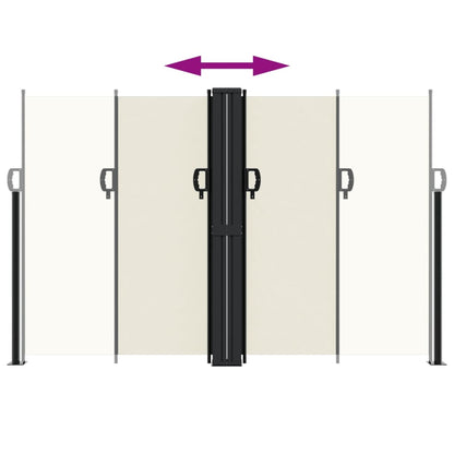vidaXL Retractable Side Awning Cream 160x1000 cm