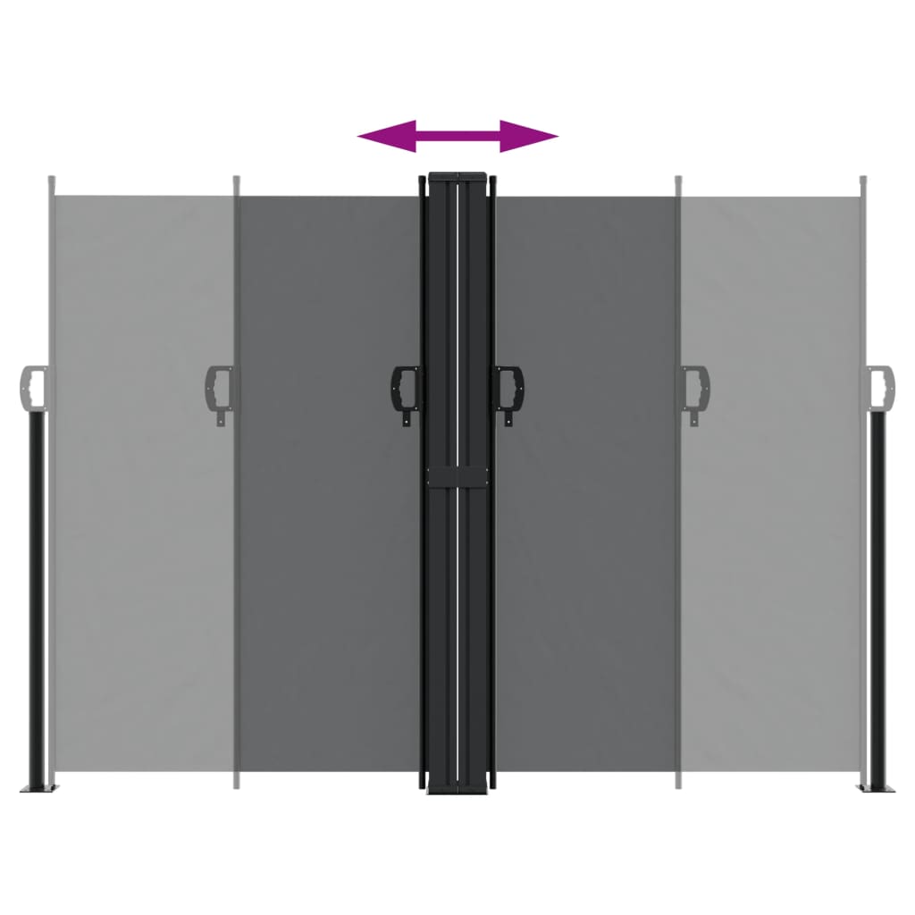 vidaXL Retractable Side Awning Black 180x1000 cm