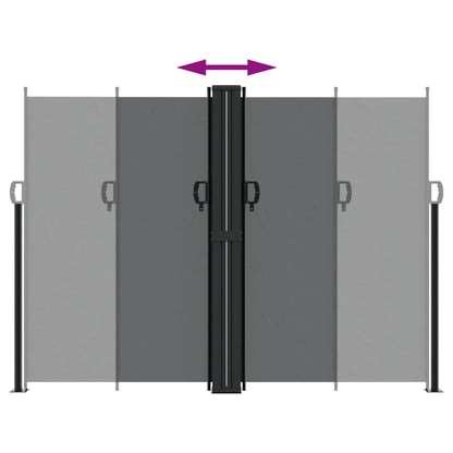 vidaXL Retractable Side Awning Black 180x1000 cm