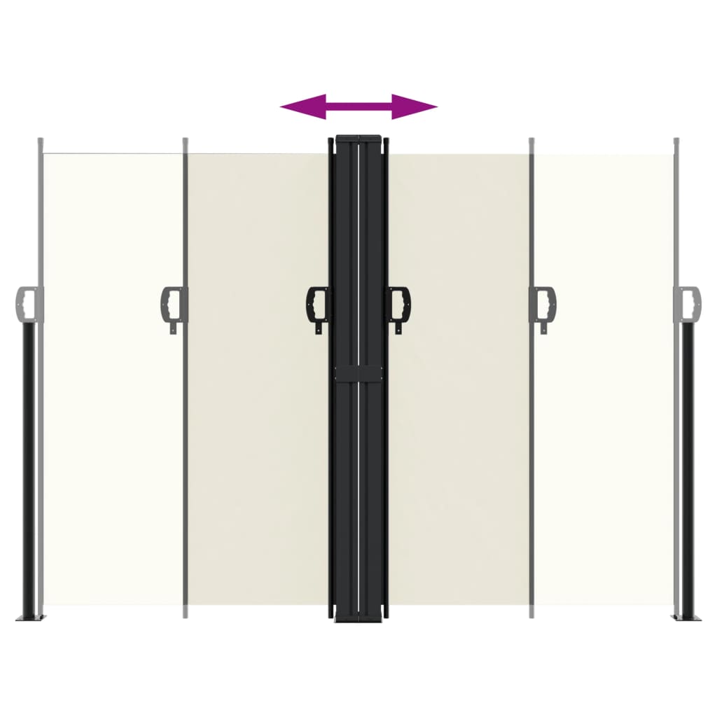 vidaXL Retractable Side Awning Cream 180x1000 cm