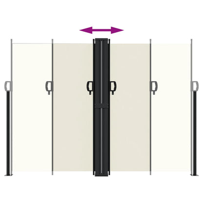 vidaXL Retractable Side Awning Cream 180x1000 cm