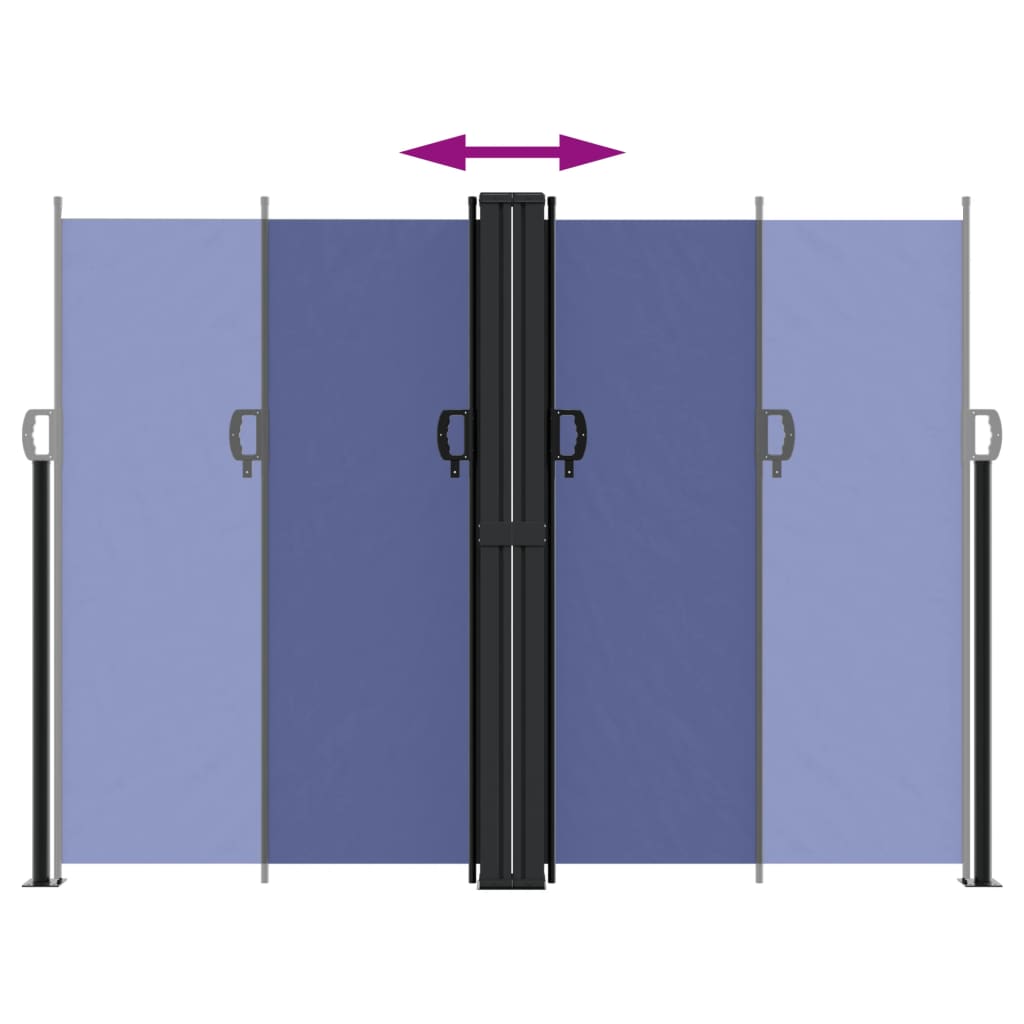vidaXL Retractable Side Awning Blue 180x1000 cm