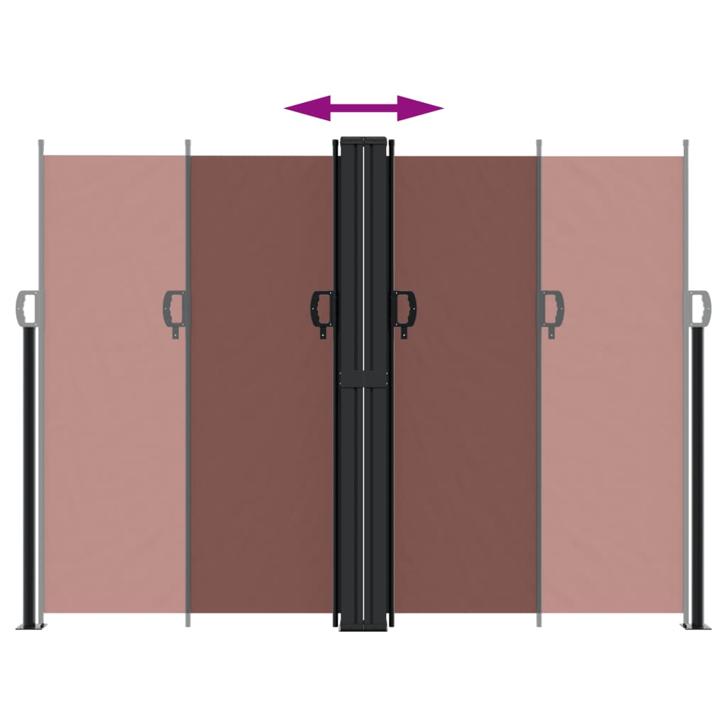 vidaXL Retractable Side Awning Brown 180x1000 cm
