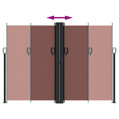 vidaXL Retractable Side Awning Brown 180x1000 cm