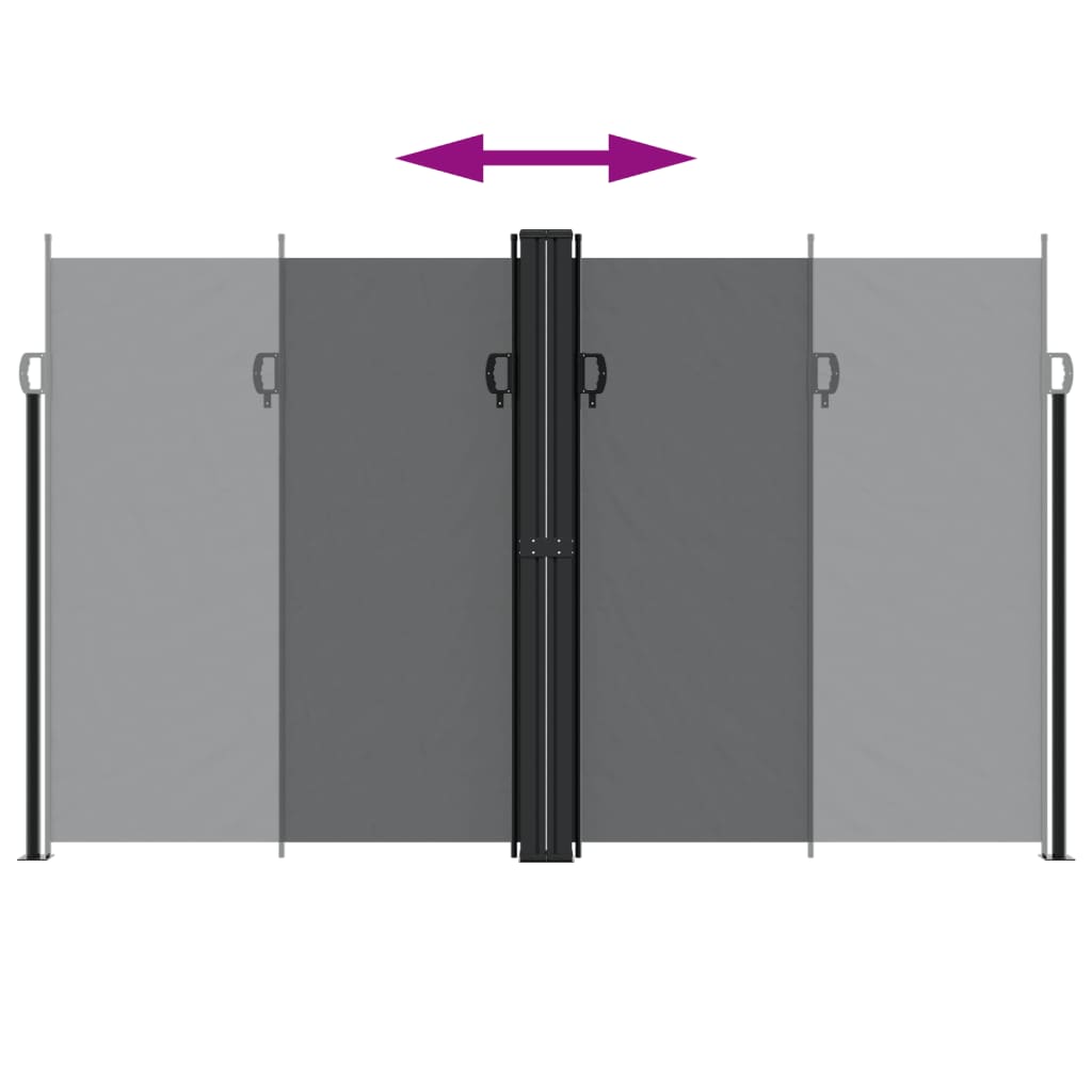 vidaXL Retractable Side Awning Black 200x1000 cm
