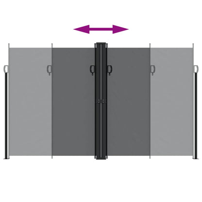 vidaXL Retractable Side Awning Black 200x1000 cm