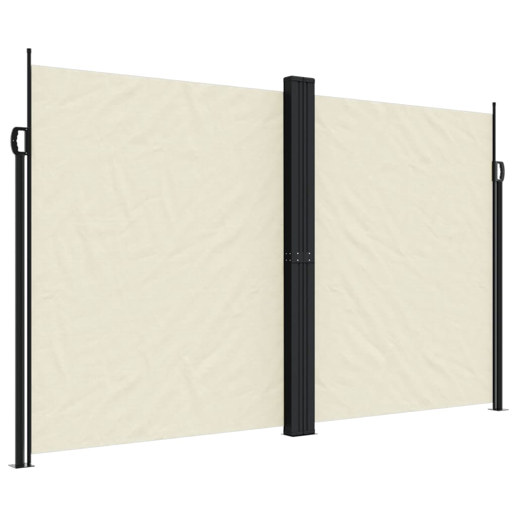 vidaXL Retractable Side Awning Cream 200x1000 cm