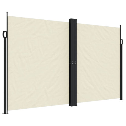 vidaXL Retractable Side Awning Cream 200x1000 cm