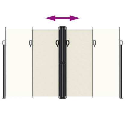 vidaXL Retractable Side Awning Cream 200x1000 cm