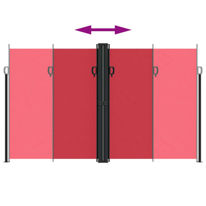 vidaXL Retractable Side Awning Red 200x1000 cm