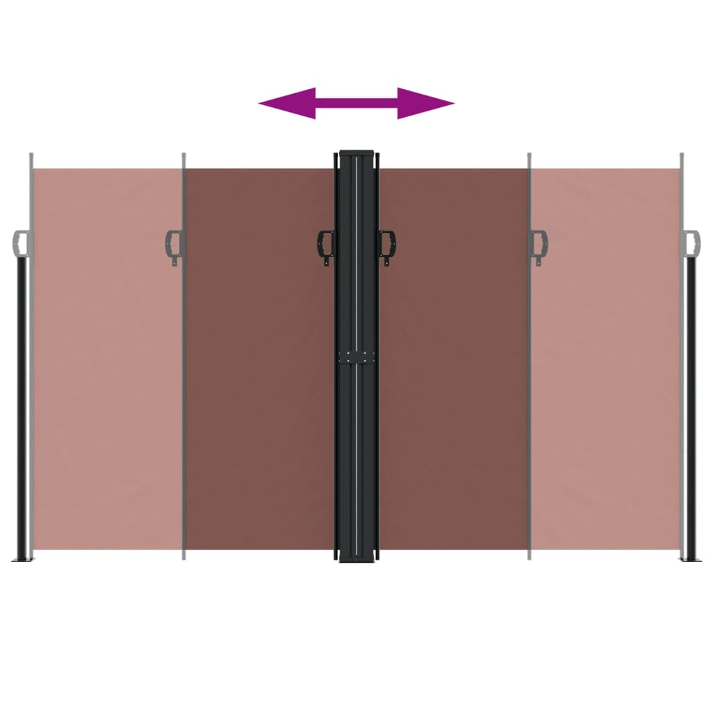 vidaXL Retractable Side Awning Brown 200x1000 cm