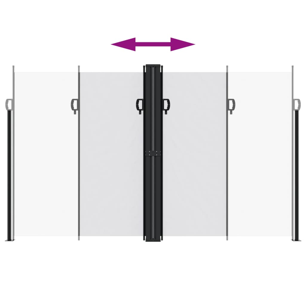 vidaXL Retractable Side Awning White 200x1000 cm