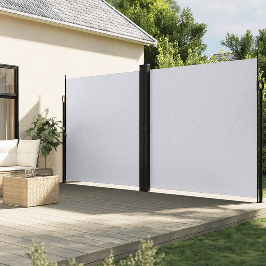 vidaXL Retractable Side Awning White 200x1000 cm
