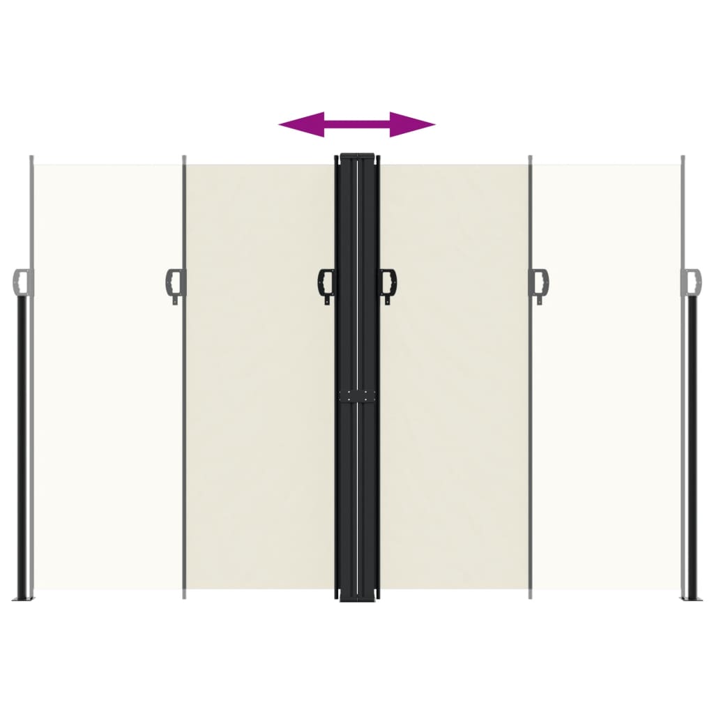 vidaXL Retractable Side Awning Cream 220x1000 cm
