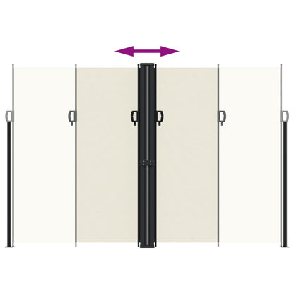vidaXL Retractable Side Awning Cream 220x1000 cm