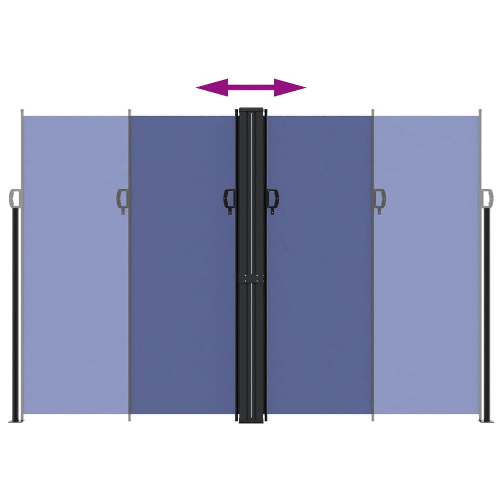 vidaXL Retractable Side Awning Blue 220x1000 cm