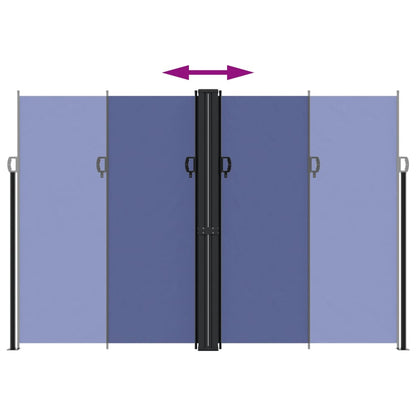 vidaXL Retractable Side Awning Blue 220x1000 cm