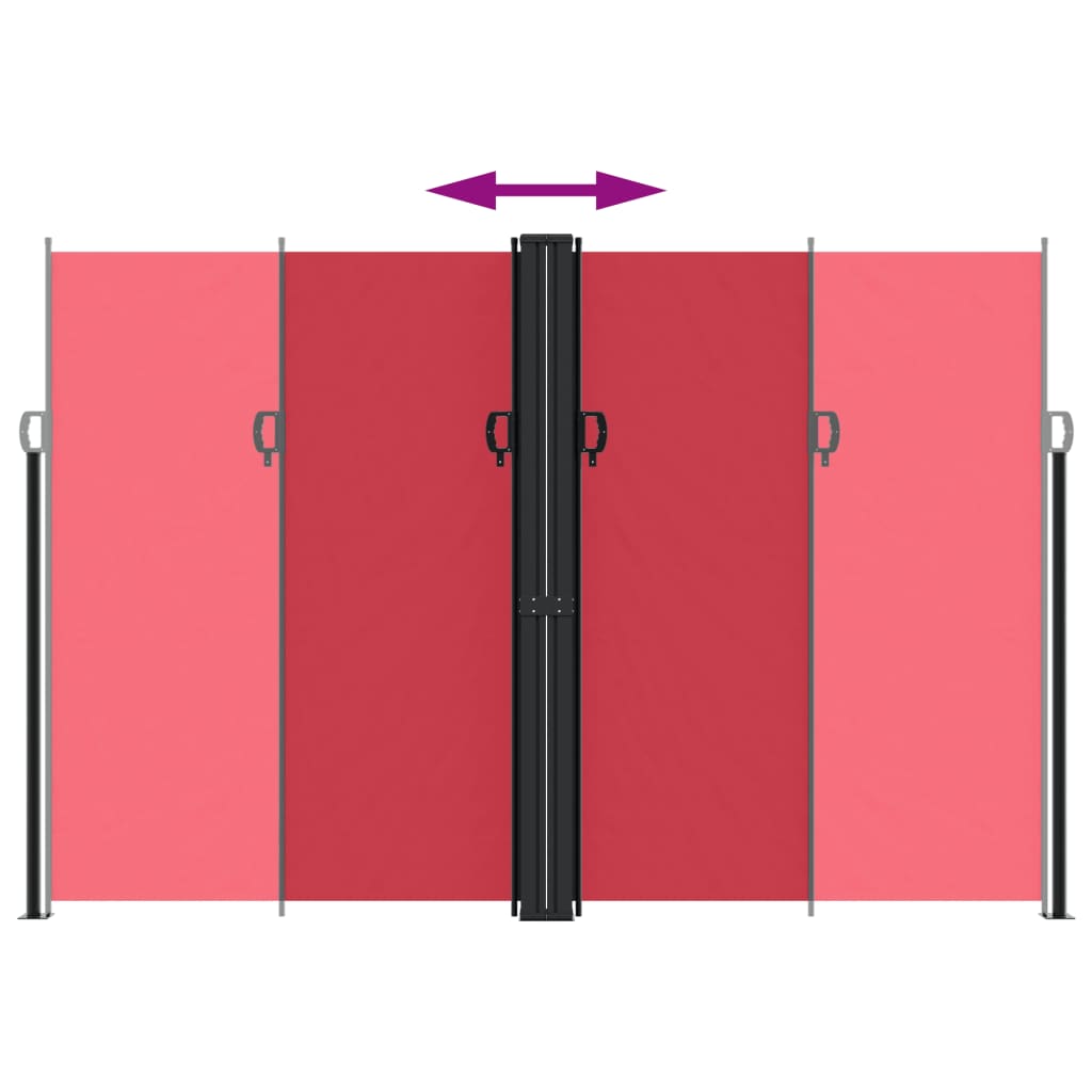 vidaXL Retractable Side Awning Red 220x1000 cm