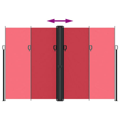 vidaXL Retractable Side Awning Red 220x1000 cm