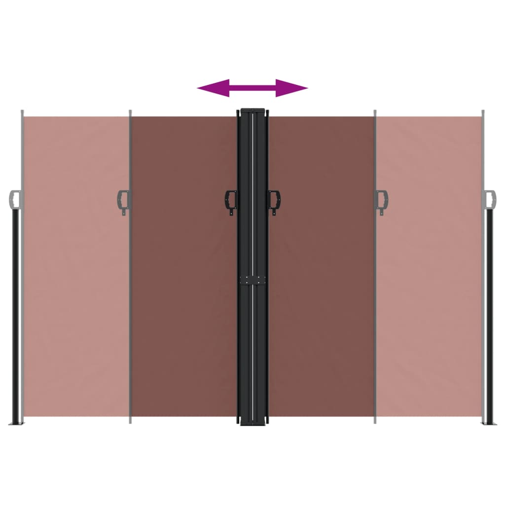 vidaXL Retractable Side Awning Brown 220x1000 cm