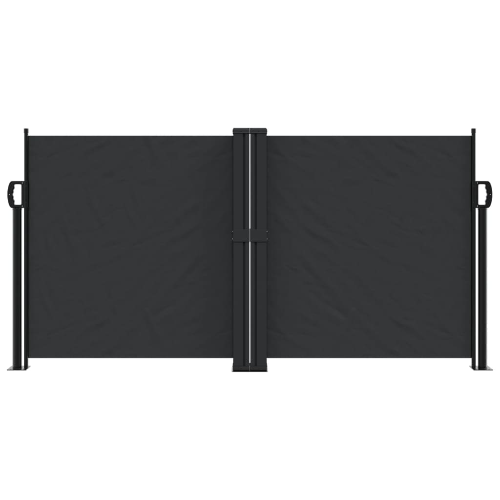 vidaXL Retractable Side Awning Black 120x1200 cm