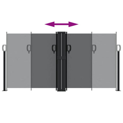 vidaXL Retractable Side Awning Black 120x1200 cm