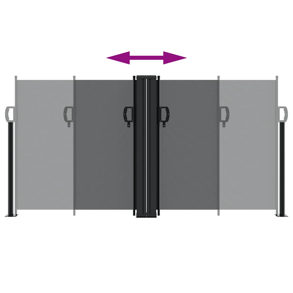 vidaXL Retractable Side Awning Black 120x1200 cm