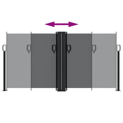 vidaXL Retractable Side Awning Black 120x1200 cm