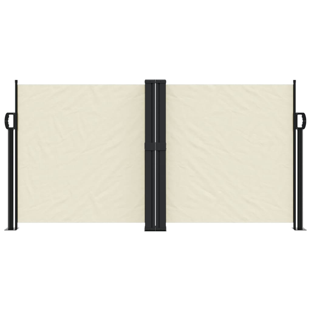 vidaXL Retractable Side Awning Cream 120x1200 cm
