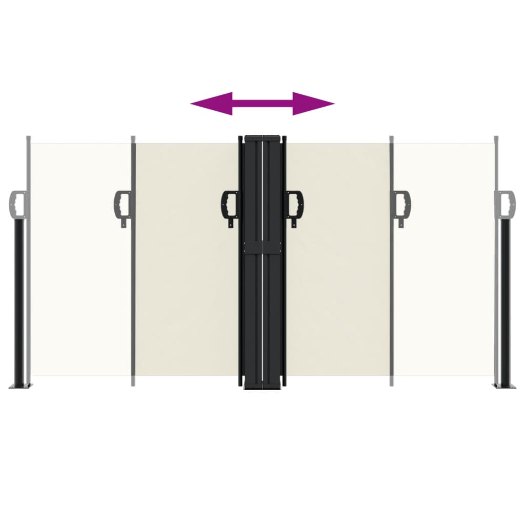 vidaXL Retractable Side Awning Cream 120x1200 cm