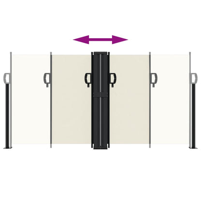vidaXL Retractable Side Awning Cream 120x1200 cm