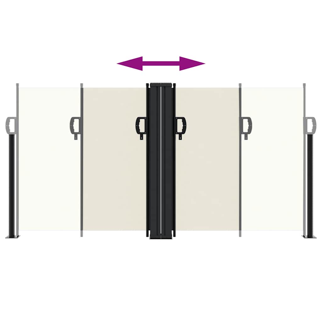 vidaXL Retractable Side Awning Cream 120x1200 cm