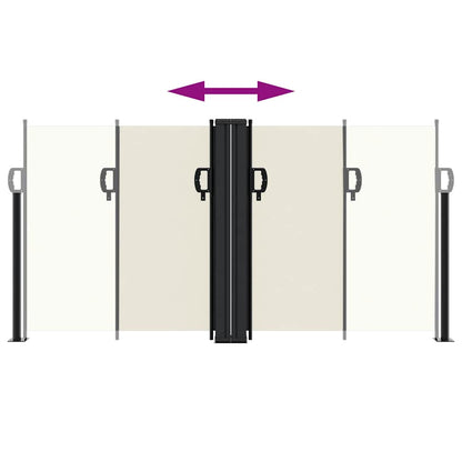vidaXL Retractable Side Awning Cream 120x1200 cm