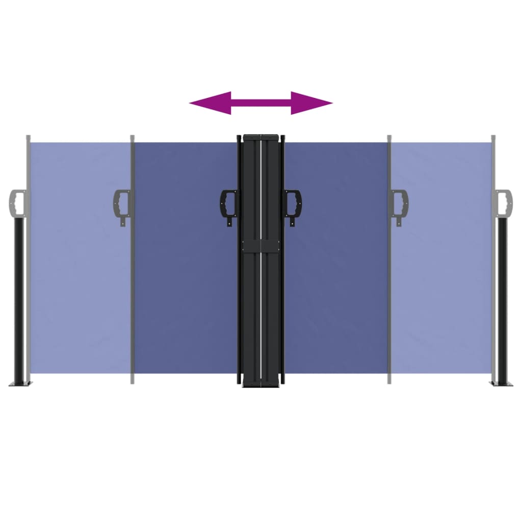 vidaXL Retractable Side Awning Blue 120x1200 cm