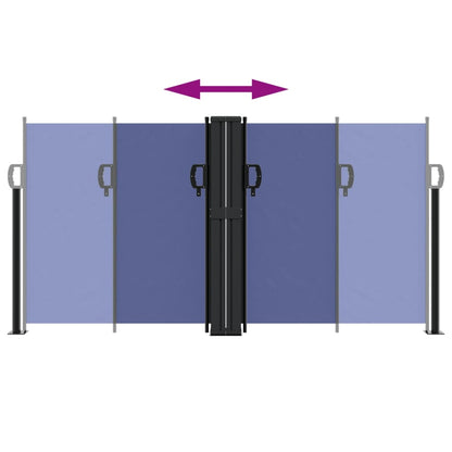 vidaXL Retractable Side Awning Blue 120x1200 cm