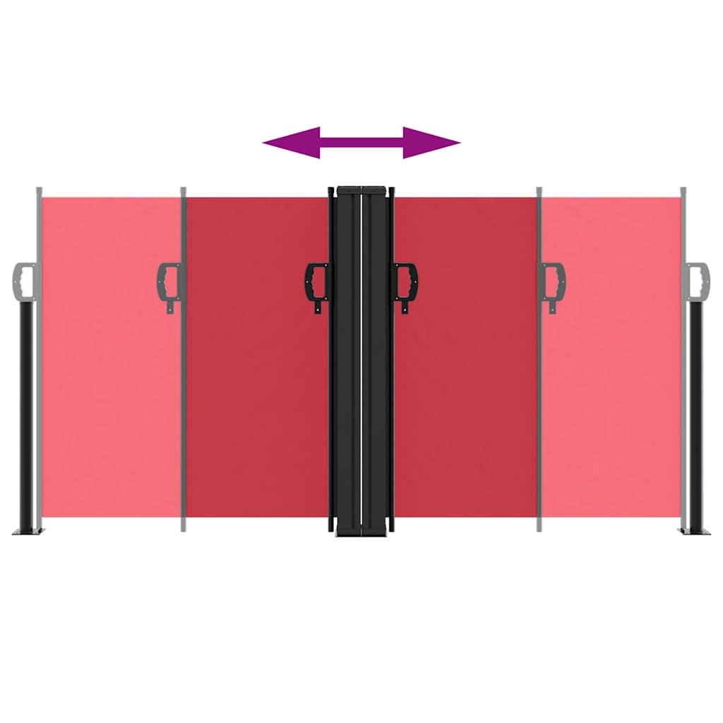 vidaXL Retractable Side Awning Red 120x1200 cm