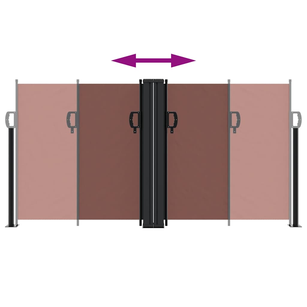 vidaXL Retractable Side Awning Brown 120x1200 cm