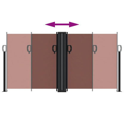 vidaXL Retractable Side Awning Brown 120x1200 cm
