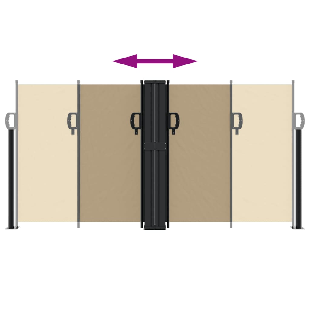 vidaXL Retractable Side Awning Beige 120x1200 cm