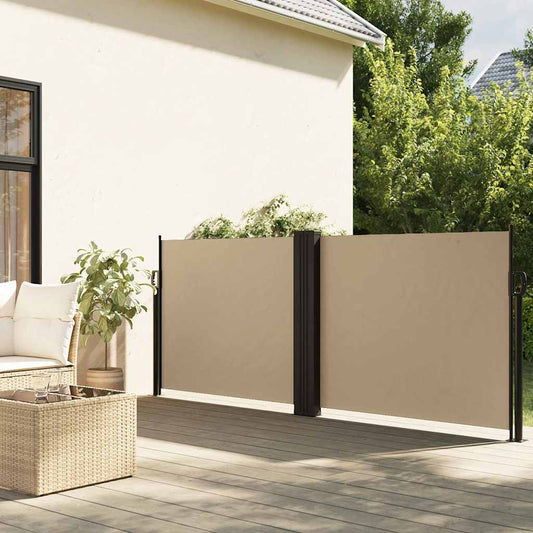 vidaXL Retractable Side Awning Beige 120x1200 cm