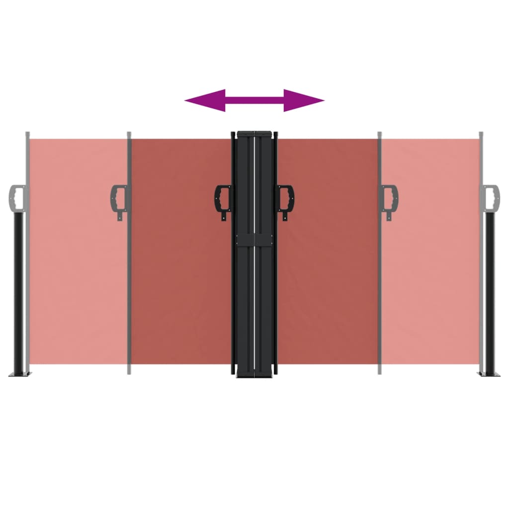 vidaXL Retractable Side Awning Terracotta 120x1200 cm